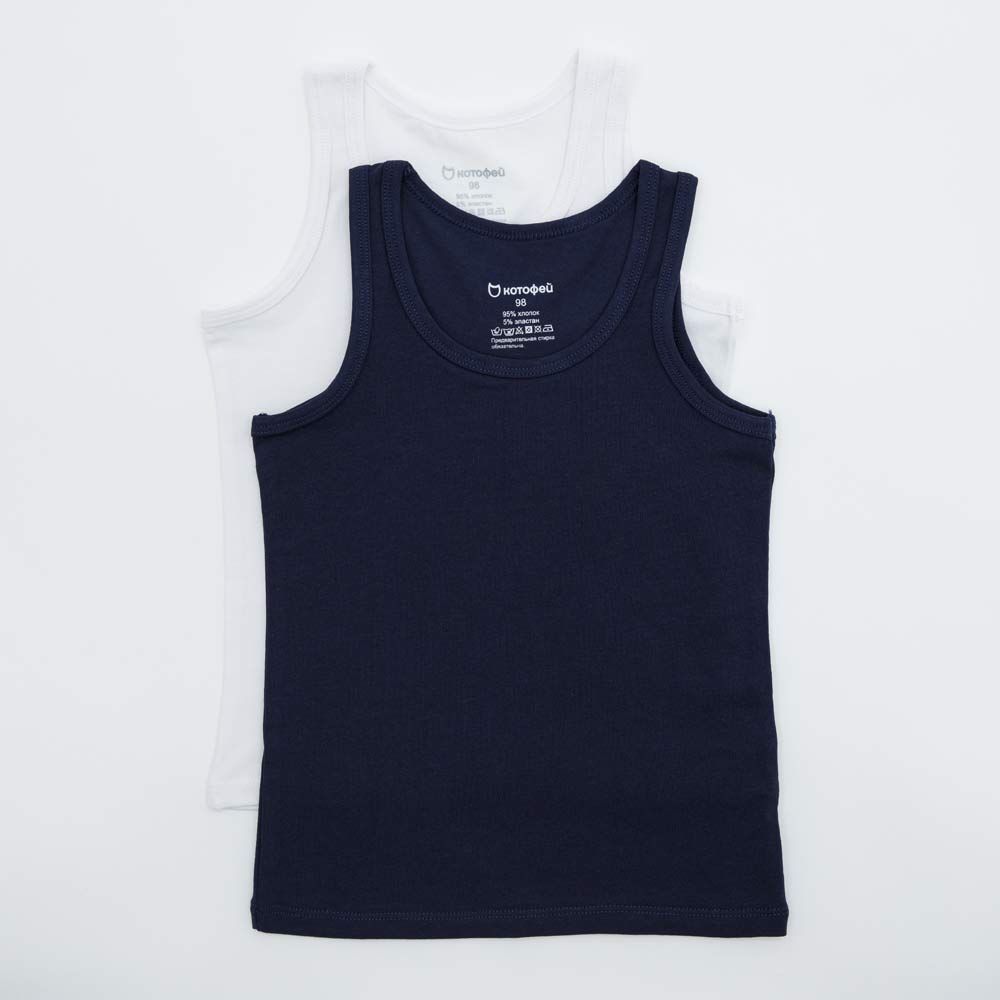 07754018-43 Набор из 2-х маек для мальчика, бел-син р.140 455 руб.