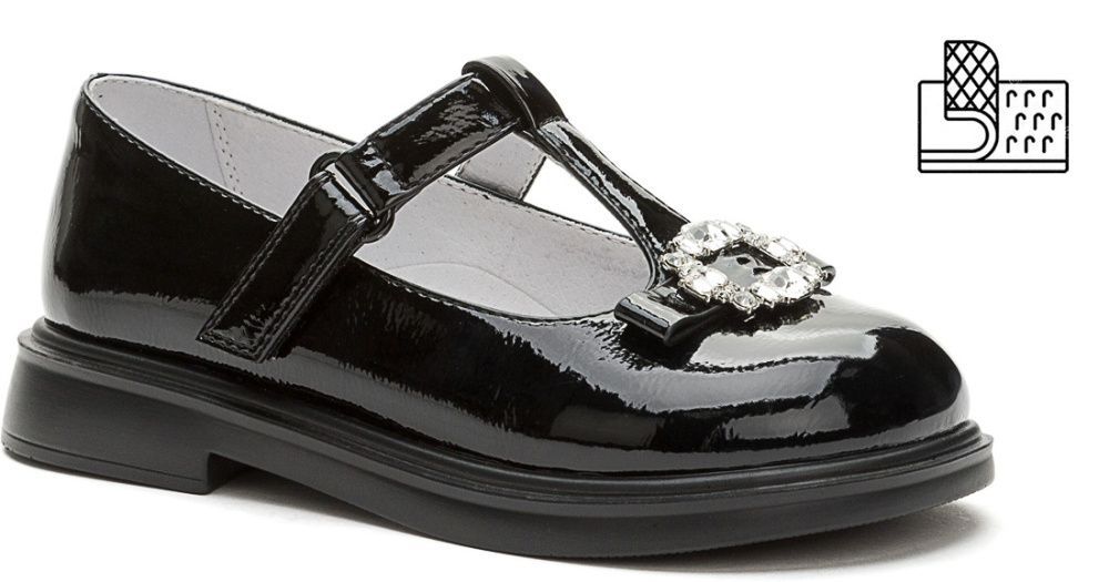 956401/05-02 черный иск.кожа лак детские (для девочек) туфли (О-З 2025) 1 099 руб.