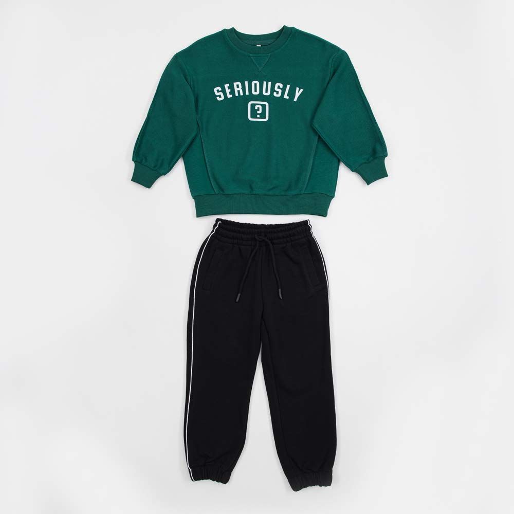 07764079-40 Комплект одежды для мальчиков (пуловер, брюки) зел-чер р.104 07764079-40 Комплект одежды для мальчиков (пуловер, брюки) зел-чер р.104 1 990 руб.