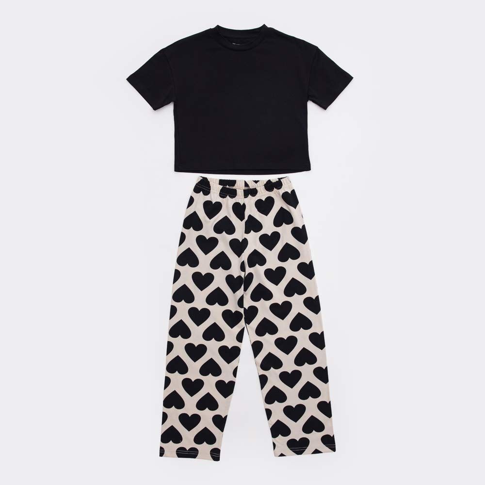 07856045-40 Пижама детская "Сердечки", чер-беж р.152 07856045-40 Пижама детская "Сердечки", чер-беж р.152 900 руб.