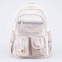 02804400-40 Рюкзак школьный бежевый (15+) выс.45,5 см