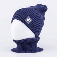 07711967-41 Комплект детский шапка+снуд т.син 50-52