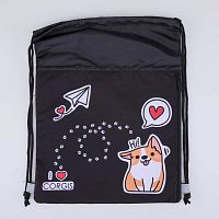 02808237-40 Мешок для обуви черный выс.45 см