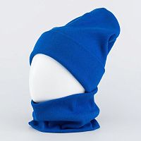 07711633-40 Комплект детский шапка+снуд двухслойный синий 48-50