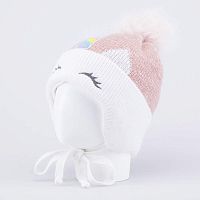 07811564-41 Шапка детская бел-роз 50-52