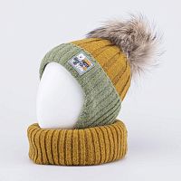07711575-40 Комплект шапка детская и снуд разноцветный 50-52