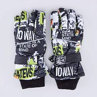 07722252-40 Перчатки детские чер-бел 4-6 лет