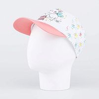 07811742-40 Бейсболка для девочки бел-роз 50-52