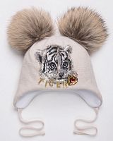 42216L-61 Шапка для девочки бежевый 48-50