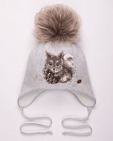42215L-22 Шапка для девочки св.серый 48-50