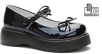 956411/04-04 т.синий иск.кожа лак детские (для девочек) туфли (О-З 2025)