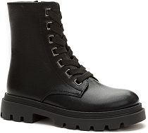 956465/11-01 черный иск.кожа детские (для девочек) ботинки (О-З 2025)
