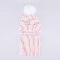 07804015-40 Шапка с аксессуаром розовый 54-56