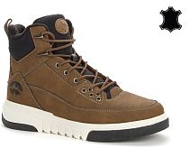 148198/13-03 шоколад микс натуральная кожа (нубук) Полипротект (PPL)/текстиль мужские ботинки (О-З 2025)