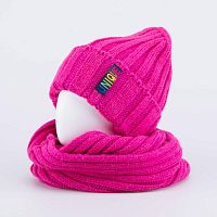 07811571-40 Комплект шапка детская и снуд фуксия 54-56