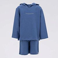 07764063-40 Комплект одежды для мальчиков льняной ( худи и шорты ) джинс р.140-146