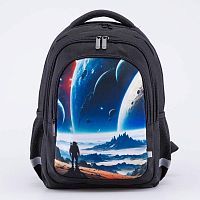 02704382-40 Рюкзак школьный черный (11+) выс. 38 см