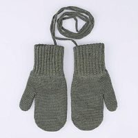07721195-41 Варежки детские однослойные т.зеленый 9-11 лет