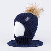 07711563-41 Шапка детская и снуд т.син 52-54