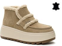 956058/01-02 св.бежевый нат.замша женские ботинки (О-З 2025)