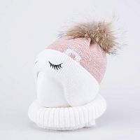 07811576-40 Комплект шапка и снуд роз-бел 48-50