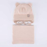 07704002-40 Шапка с аксессуаром бежевый 48-50