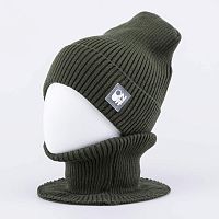 07711967-40 Комплект детский шапка+снуд т.зеленый 54-56