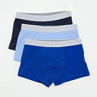 07755022-41 Набор из 3-х трусов для мальчика т.син-голубой-синий р.152