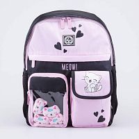 02804391-40 Рюкзак школьный чер-роз (11+) выс. 38 см