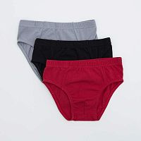 07755019-42 Набор из 3-х трусов для мальчика, сер-кра-чер р.116