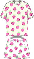 07856047-40 Пижама детская "Клубнички", белый р.92-98