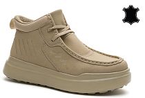 158571/35-03 бежевый натуральная кожа (нубук) Полипротект (PPL)/текстиль женские полуботинки (О-З 2025)