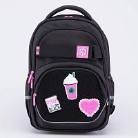 02804388-40 Рюкзак школьный черный (11+) выс. 38 см