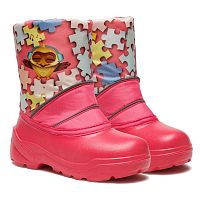 Сапожки детские, мод.576 (пазлы цветные/коралловый, Асс 1 (27/1,28/1,29/1,30/1,31/1,32/1,33/1), 7 пар)