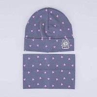 07811480-40 Шапка с аксессуаром, т.серый 52-54