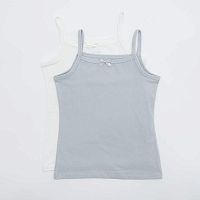 07854020-41 Набор из 2-х маек для девочки, бел-сер р.110