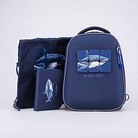 02717335-40 Школьный набор Формованный рюкзак, Мешок для сменной обуви, Пенал, т.син (11+) выс. 37 см