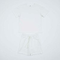 07864074-41 Комплект одежды для девочек (футболка, шорты) св.бежевый р.152-158