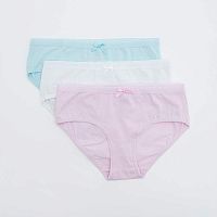 07855021-43 Набор из 3-х трусов для девочек, бел-гол-роз р.140