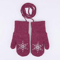 07821237-42 Варежки детские двухслойные бордовый 1-2 года